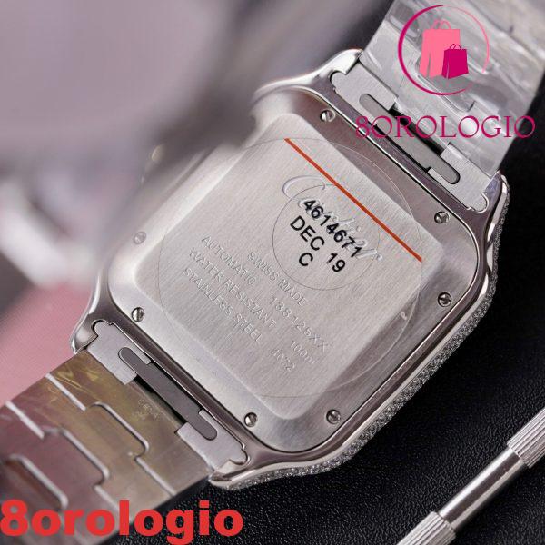 Cartier Santos Quadrante Blu Cassa Personalizzata con Moissanite Modello Grande Miglior Replica BVF 39.8mm Orologio - immagine 2