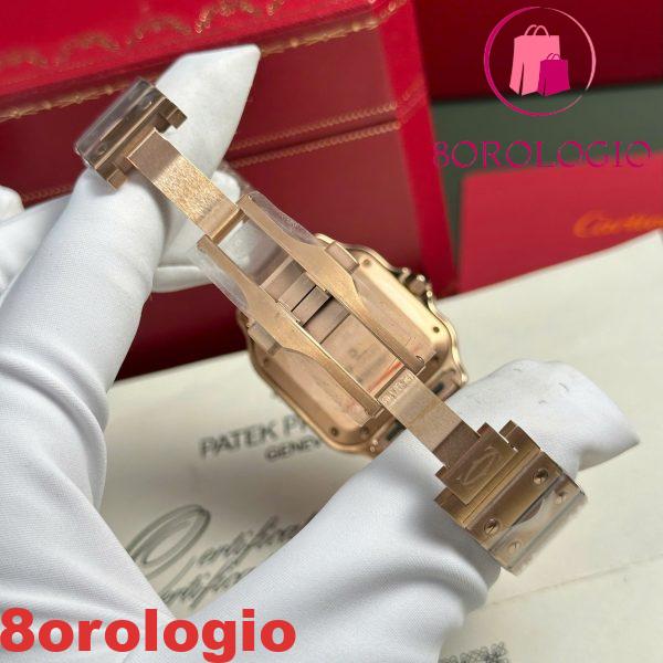 Cartier Santos De Cartier Oro Rosa Quadrante Bianco Modello Medio Miglior Replica BVF 35.1mm Orologio - immagine 2