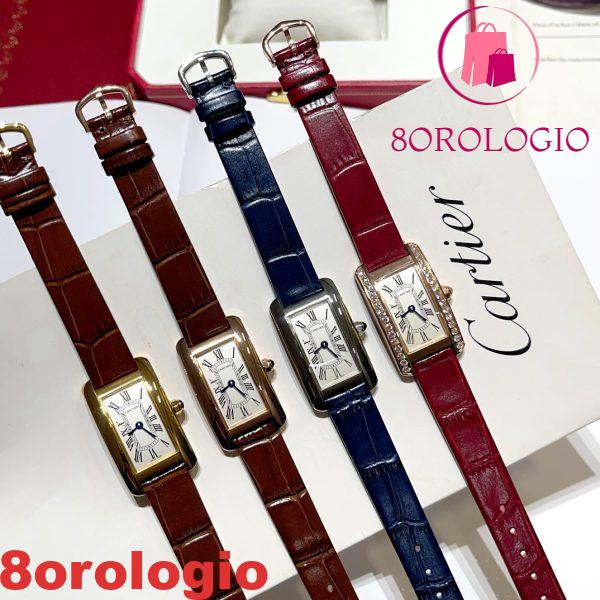 Cartier Tank Américaine WJTA0059 Oro Rosa Quadrante Argento Lunetta con Pietre Piccolo Modello Migliore Replica 35,4 mm x 19,4 mm Orologio - immagine 2