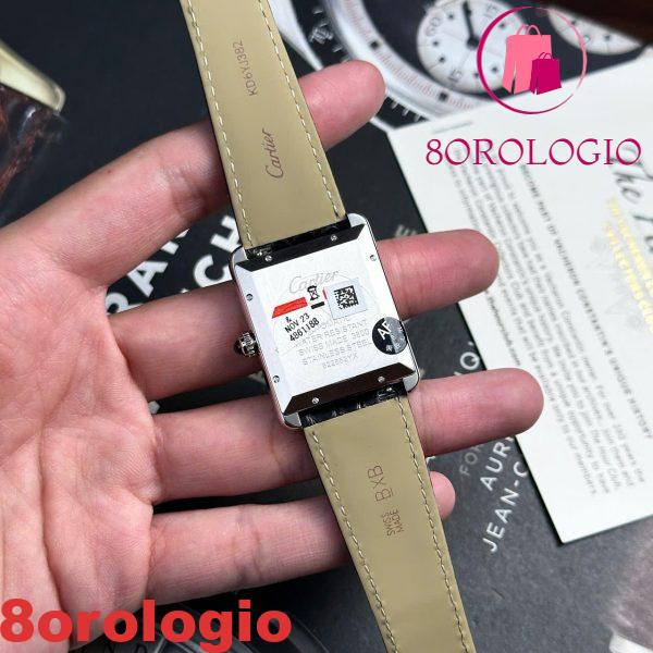 Cartier Tank Solo Extra Large Quadrante Bianco Cinturino in Pelle Miglior Replica AF 31mm X 41mm Orologio - immagine 2