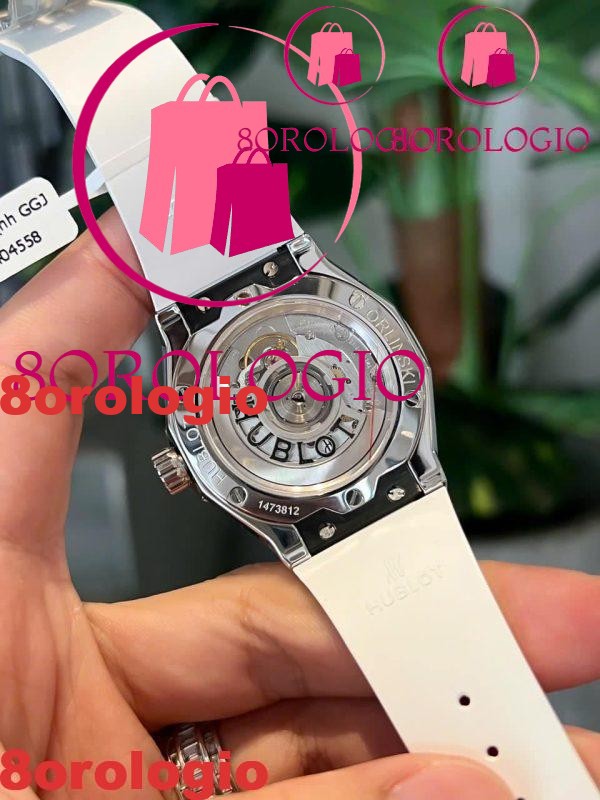 Hublot Classic Fusion Orlinski Titanium White Replica Pavé Custom Moissanite 40mm Orologio - immagine 2