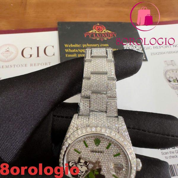 Rolex Datejust 126300 Bust Down Iced Out Diamanti di Moissanite Quadrante Monopoly Miglior Replica 41mm Orologio - immagine 2