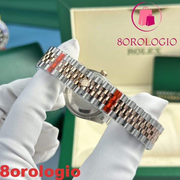 Replica Rolex Datejust 278381RBR-0018 Due Toni Oro Rosa Quadrante Ardesia Ghiera con Diamanti Bracciale Jubilee 31mm Orologio - immagine 2