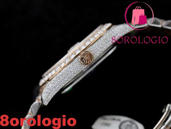 Rolex Datejust 36 Due Toni Oro 18K Rivestito Iced Out Moissanite Migliore Replica 36mm Orologio - immagine 2