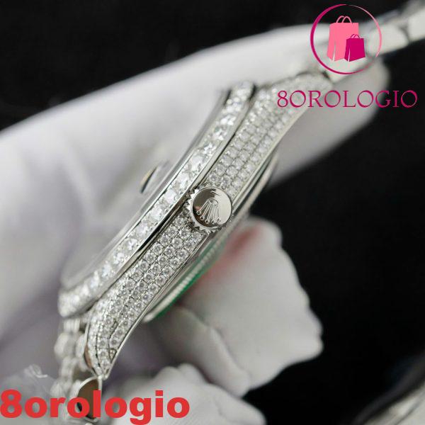 Rolex Datejust 41 Quadrante Blu Diamanti Jubilee Iced Out Moissanite Migliore Replica 41mm Orologio - immagine 2