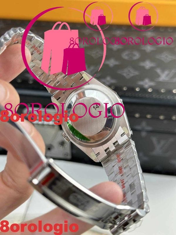 Rolex Datejust Quadrante Motivo Blu Bracciale Jubilee Luminoso Replica Super Clone 36mm Orologio - immagine 2