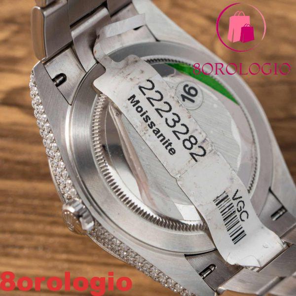 Replica migliore di Rolex Datejust quadrante argento bracciale Oyster tempestato di moissanite 41mm Orologio - immagine 2