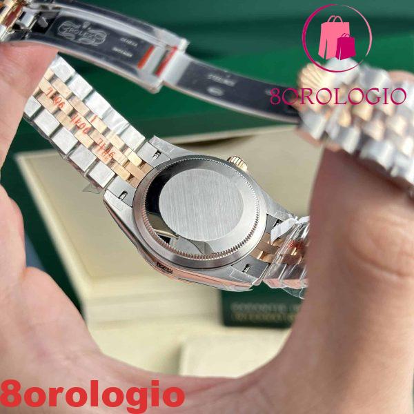 Rolex Datejust Due Tono 10K Oro Rosa Replica Quadrante Cioccolato con Diamanti Jubilee Super Clone 31mm Orologio - immagine 2