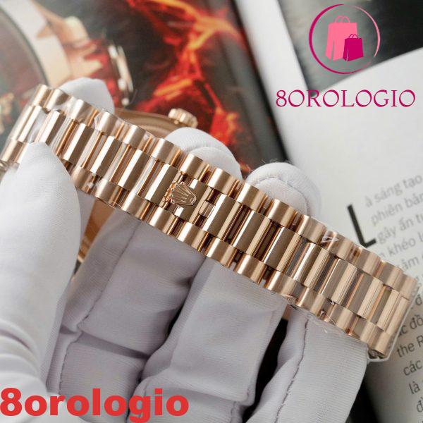 Replica 1:1 Rolex Day-Date 118235 Quadrante in Cioccolato con Diamanti e Rubini Oro Rosa 18K GMF 36mm Orologio - immagine 2