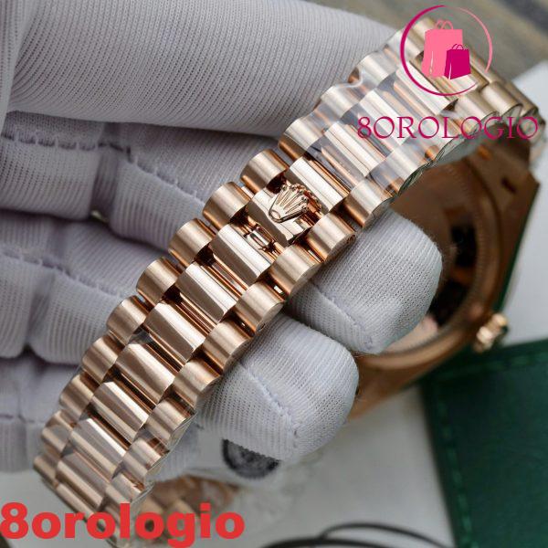 Replica 1:1 Rolex Day-Date 128235-0037 Quadrante Marrone Fumé con Diamanti 36mm in Oro 18K Orologio - immagine 2