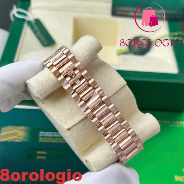 Replica di Rolex Day-Date 128235-0087 Quadrante Argento con Diamanti Oro Rosa 158g Migliore Qualità QF 36mm Orologio - immagine 2
