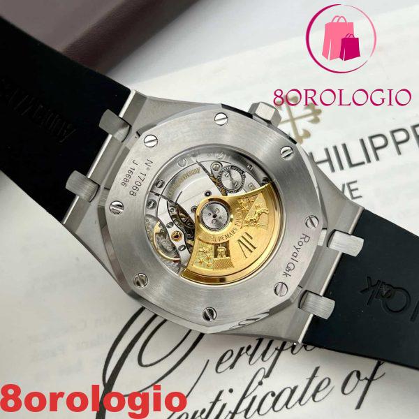 Audemars Piguet Royal Oak 15400ST Cinturino in Gomma Quadrante Nero Migliore Replica APS Factory 41mm Orologio - immagine 2