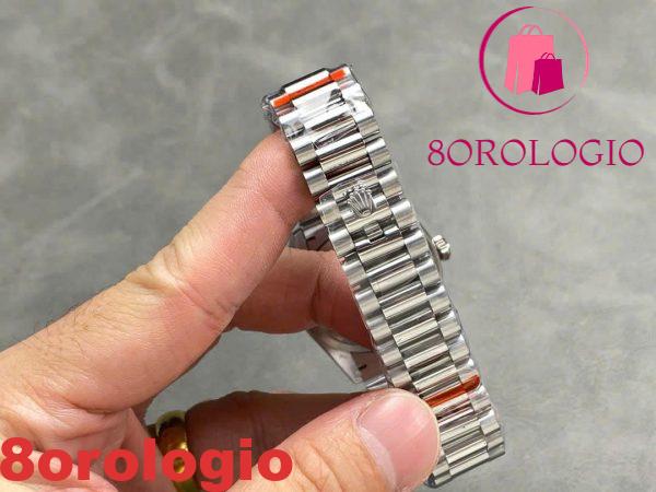 Replica Rolex Day-Date 128239-0069 Oro Bianco Quadrante Blu Brillante con Diamanti 158g Migliore QF 36mm Orologio - immagine 2