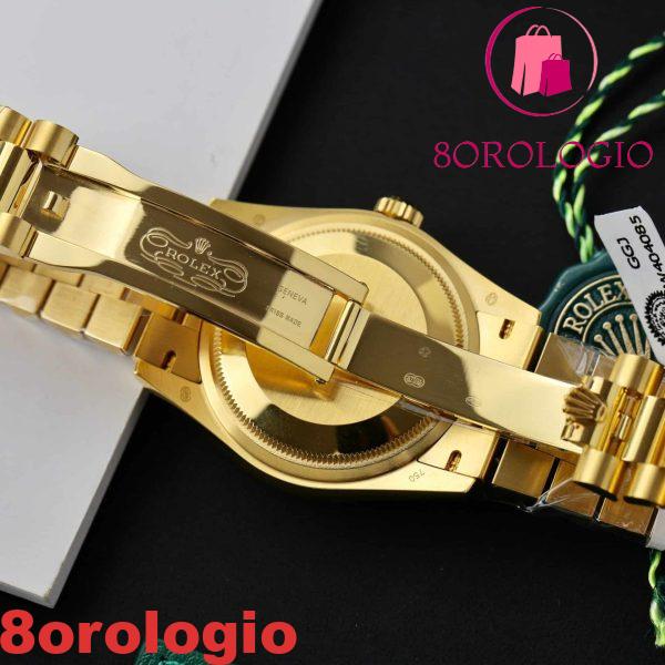 Rolex Day-Date 128348RBR-0037 Quadrante Turchese 18K Oro Giallo Replica Ghiera Moissanite 36mm Orologio - immagine 2