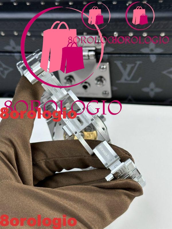 Audemars Piguet Royal Oak 15400ST Quadrante Bianco Acciaio Migliore Replica Fabbrica APS 41mm Orologio - immagine 2