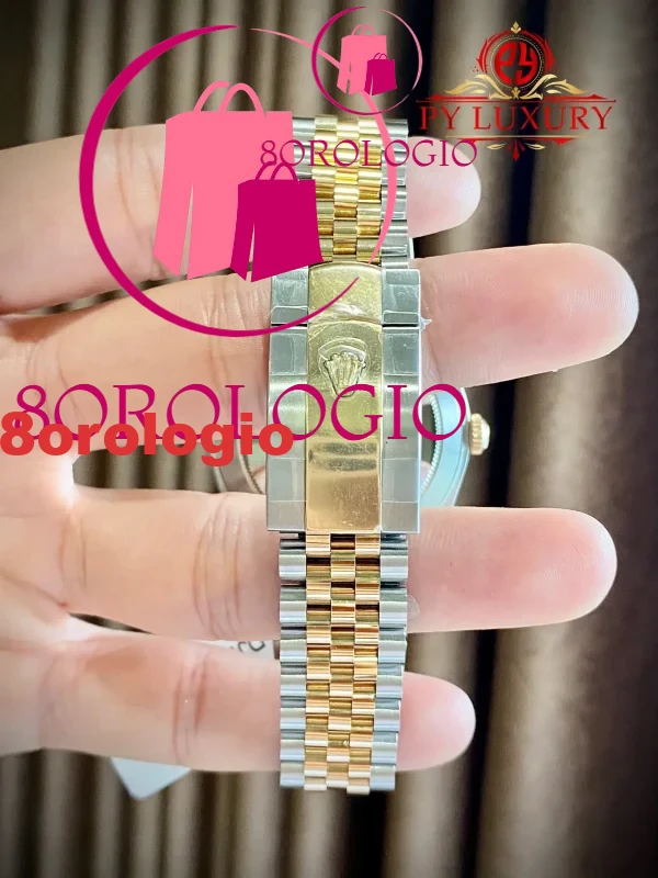 Replica 1:1 Rolex Datejust 126333 Quadrante Nero Bracciale Jubilee Placcato Oro Giallo 10K 41mm Orologio - immagine 2