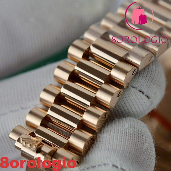 Rolex Day-Date 228345RBR-0026 Quadrante MOP Baguette Oro Rosa 18K Con Ghiera in Moissanite GMF V3 Miglior Replica 40mm Orologio - immagine 2