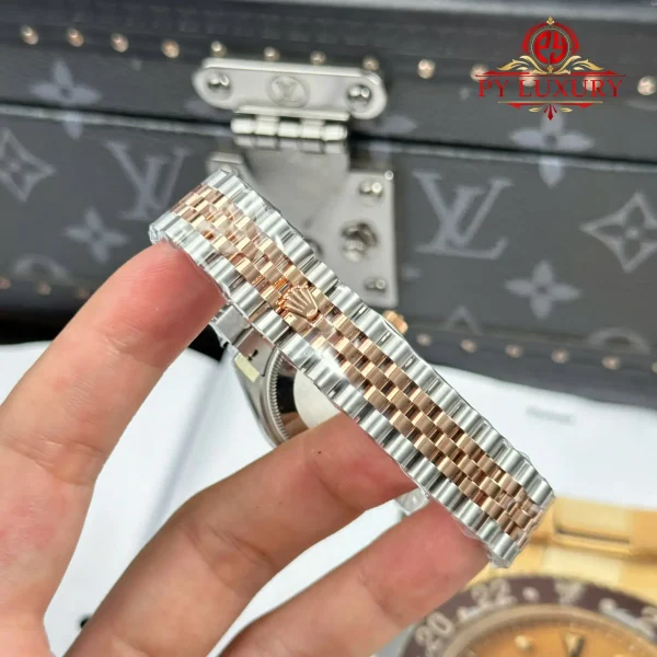Replica migliore 1:1 Rolex Datejust 278271 Bicolore Oro Rosa Quadrante in Cioccolato con Diamanti Bracciale Jubilee 31mm THB Orologio - immagine 2