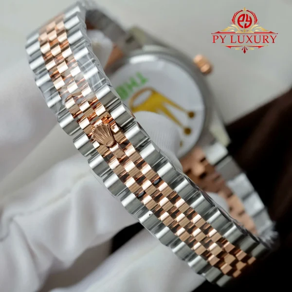 Replica Migliore 1:1 Rolex Datejust 278271 Due Tono Oro Rosa Quadrante Motivo Floreale Argento Bracciale Jubilee THB 31mm Orologio - immagine 2