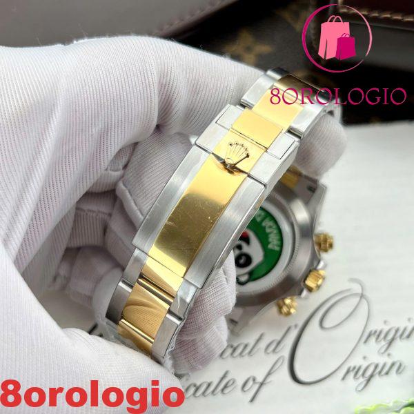 Rolex Daytona 116503 Due Toni Oro Giallo Quadrante Nero MOP Bracciale Oyster Replica 1:1 40mm Orologio - immagine 2