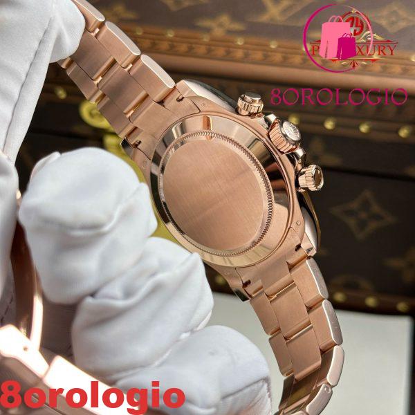 Rolex Daytona 116505-0015 Quadrante Nero con Diamanti Replica 1:1 Super Clone 40mm Bracciale Oyster Placcato in Oro Rosa 18K Orologio - immagine 2