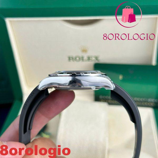 Replica Rolex Daytona 126519-0006 Acciaio & Quadrante Nero Lucido Cinturino in Gomma Oysterflex Clean Factory 40mm Orologio - immagine 2