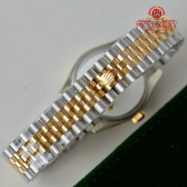 Rolex Datejust 278273 Due Toni Oro Giallo Quadrante Verde Oliva con Diamanti Bracciale Jubilee Miglior Replica THB 31mm Orologio - immagine 2
