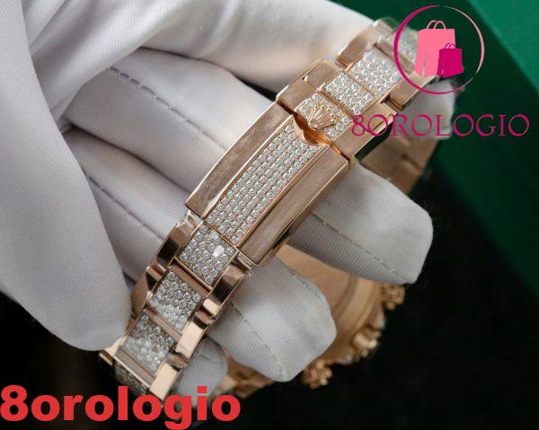 Rolex Daytona Rainbow 116595RBOW Full Diamond 18K Gold Placcato Custom Moissanite Miglior Replica 40mm Orologio - immagine 2