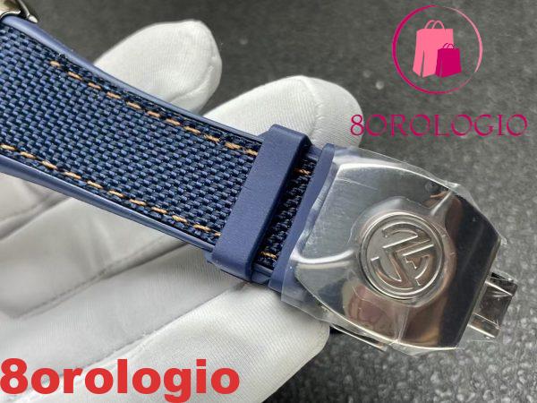 Franck Muller Vanguard Yachting V45 Quadrante Blu Numeri Arabi Arancioni Cinturino in Gomma 1:1 Migliore Replica ABF 45mm Orologio - immagine 2