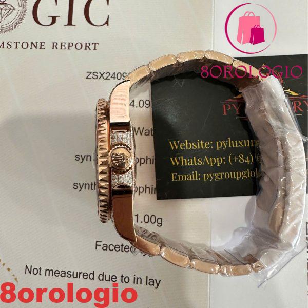 Rolex GMT-Master II 126755SARU Replica in Oro 18K con Moissanite Personalizzato e Ghiera in Rubino Sintetico e Zaffiro 40mm Orologio - immagine 2
