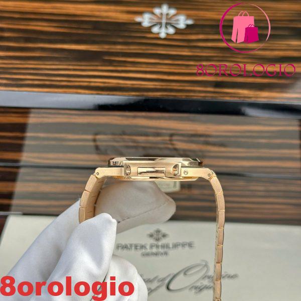 Patek Philippe Nautilus 5712/1R-001 Quadrante Marrone Oro Massiccio 18K replica CNC su Misura 40mm Orologio - immagine 10