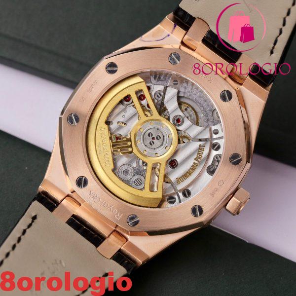 Audemars Piguet Royal Oak 15500OR replica in oro 18K con quadrante nero in pelle 41mm Orologio - immagine 2
