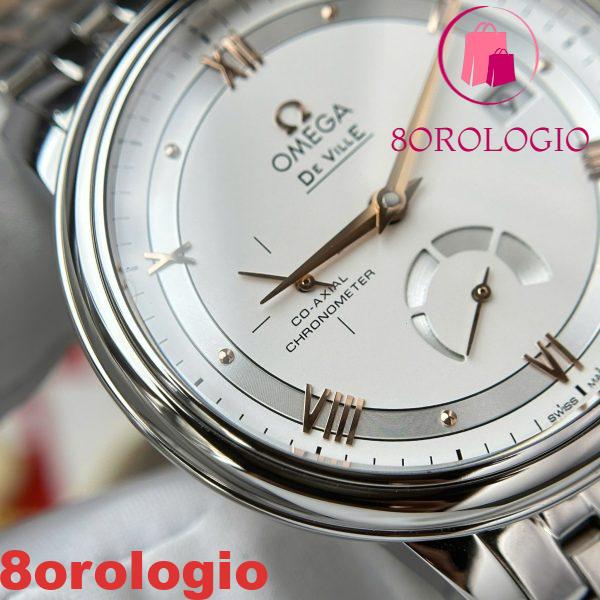 Omega De Ville Prestige Power Reserve Quadrante Argento Bracciale in Acciaio Miglior Replica 39.5mm Orologio - immagine 2