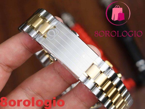 Omega Speedmaster Moonwatch Chronograph Bicolore Oro Giallo Quadrante Bianco Swiss Replica 42mm Orologio - immagine 2