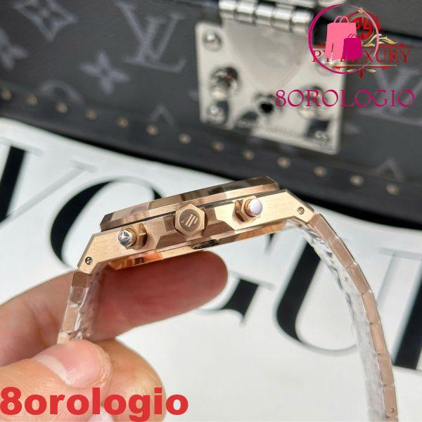 Audemars Piguet Royal Oak 26240OR Chronograph Oro Rosa Quadrante Verde 1:1 Miglior Replica APSF 41mm Orologio - immagine 2