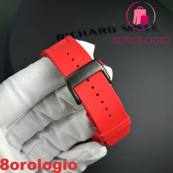 Replica Richard Mille RM055 Bubba Watson Ceramica Nera Cinturino in Gomma Rossa BBR V3 42.7mm Orologio - immagine 2