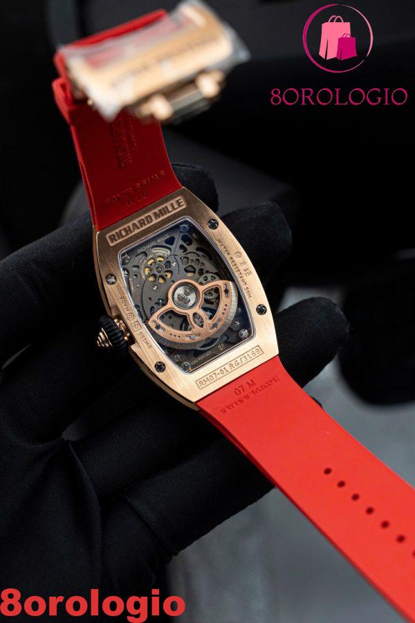 Richard Mille RM07-01 Lady Oro Rosa Diamanti Quadrante in Diaspro Cinturino in Gomma Replica ZF 45.32 X 32.3mm Orologio - immagine 2