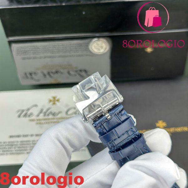 Vacheron Constantin Overseas Dual Time 7900V/110A-B334 Quadrante Blu Cinturino in Pelle Replica Svizzera PZF 41mm Orologio - immagine 10