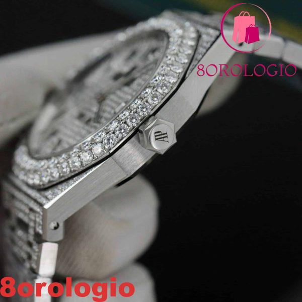 Replica Audemars Piguet Royal Oak Iced Out Moissanite Quadrante Arabo Super Clone 41mm Orologio - immagine 2