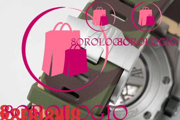 Audemars Piguet Royal Oak Offshore Chronograph 26400SO Quadrante Beige Ghiera in Ceramica Verde Cinturino in Gomma Migliore Replica APF 44mm Orologio - immagine 2