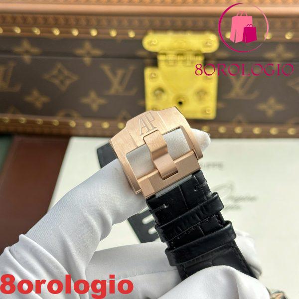 Audemars Piguet Royal Oak Offshore Chronograph 26420RO Oro Rosa Quadrante Nero Cinturino in Pelle Migliore Replica 43mm Orologio - immagine 2