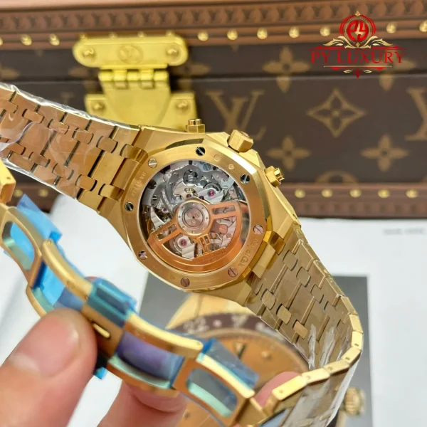 Audemars Piguet Royal Oak Chronograph 26240BA Frosted Yellow Gold Quadrante Giallo 1:1 Miglior Replica APSF 41mm Orologio - immagine 2