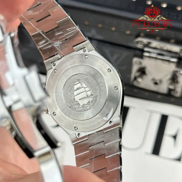 Vacheron Constantin Overseas Dual Time 47450/B01A-9226 Quadrante Argento Migliore Replica 42mm Orologio - immagine 9