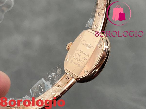Cartier Baignoire De Cartier Oro Rosa Quadrante Argento Modello Mini Migliore Replica (Misura Polso 15, 16, 17cm) Orologio - immagine 2