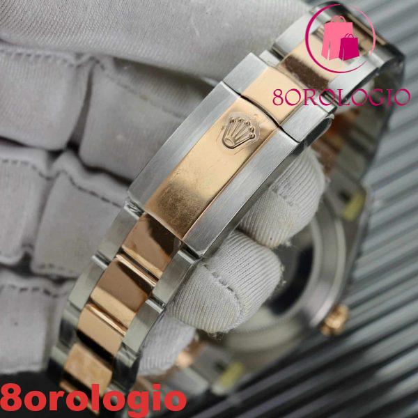 Rolex Datejust 126331 Two Tone Oro Rosa Quadrante Argento Oyster Replica Clean Factory 41mm Orologio - immagine 3