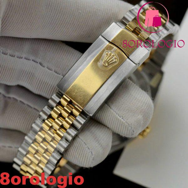 Rolex Datejust 126333 Due Toni Oro Giallo Quadrante Motivo Scanalato Jubilee Miglior Replica Clean Factory 41mm Orologio - immagine 3