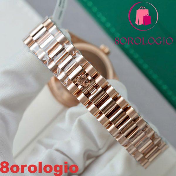 Replica migliore Rolex Datejust 278285RBR Quadrante con diamanti color cioccolato 18K Oro rosa con ghiera in moissanite 31mm Orologio - immagine 3