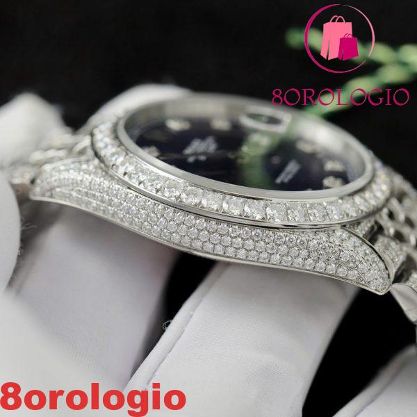 Rolex Datejust 41 Quadrante Blu Diamanti Jubilee Iced Out Moissanite Migliore Replica 41mm Orologio - immagine 3