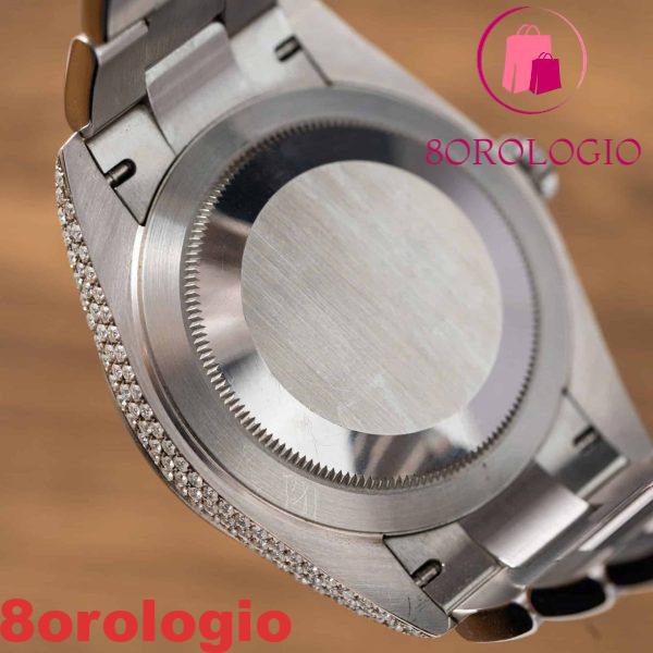 Rolex Datejust Quadrante Nero Luminoso Iced Out Moissanite Miglior Replica 41mm Orologio - immagine 3