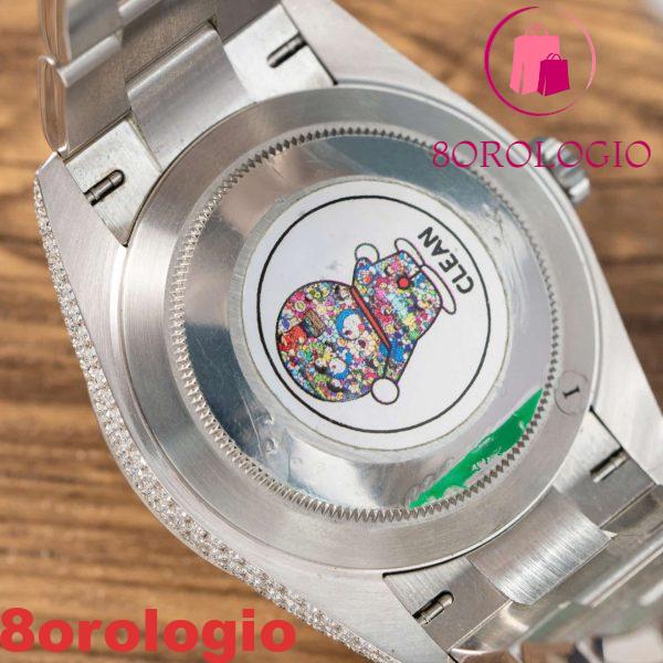 Replica migliore Rolex Datejust 41mm quadrante blu luminoso ghiacciato con moissanite Orologio - immagine 3